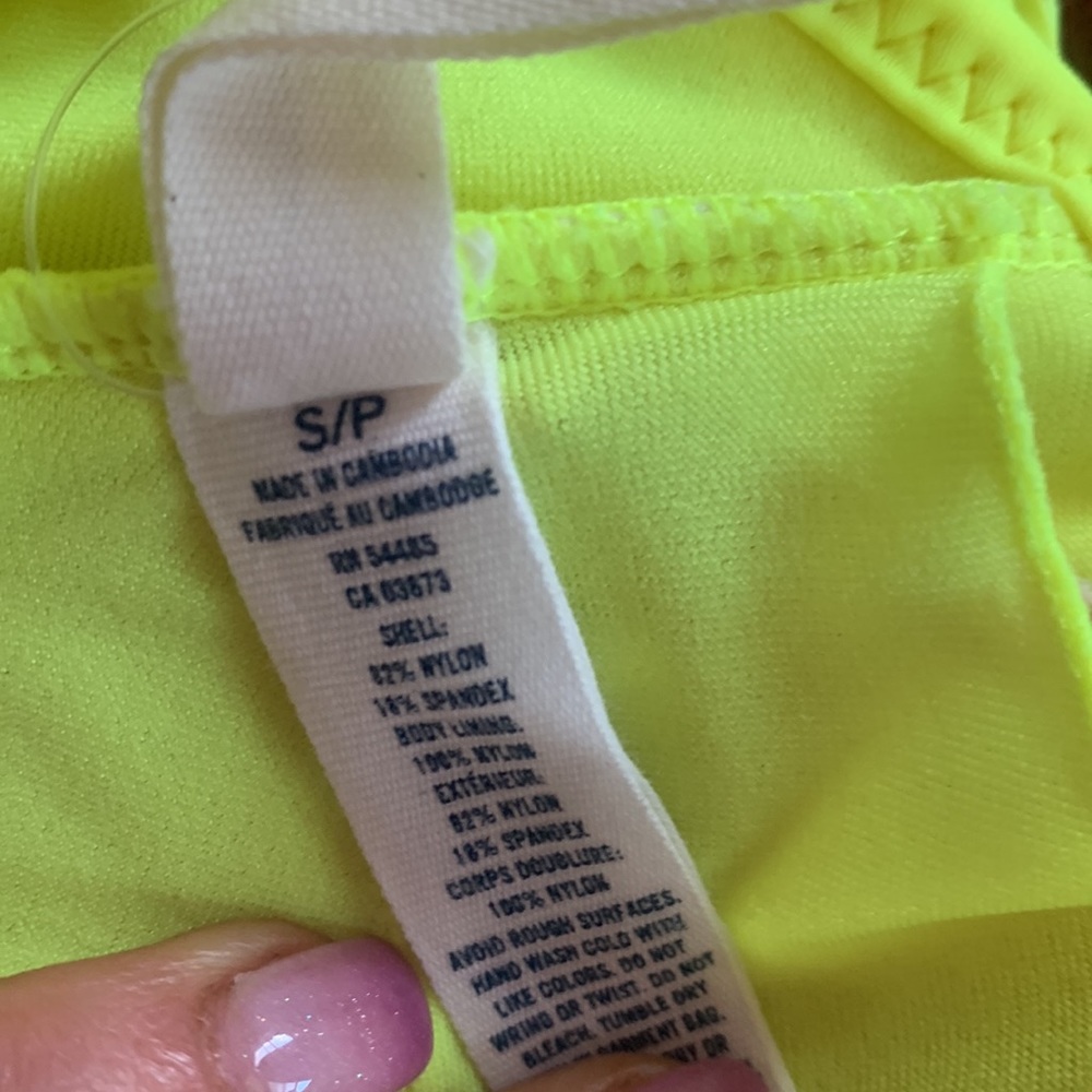 AE Neon Yellow Boho Fringe Convertible 2 Piece Swimsuit - Picture 9 of 14